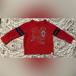 Red Dinosaur T Rex Baby Gap Sweater Embroidered 2t 2 Years Baby Boy Toddler